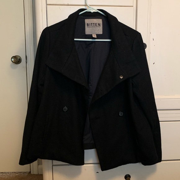 Bitten by Sarah Jessica Parker- Short Black Pea Coat - Picture 3 of 8